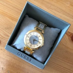 GUESS Gold-Tone Swarovski Crystal Watch (NWT)